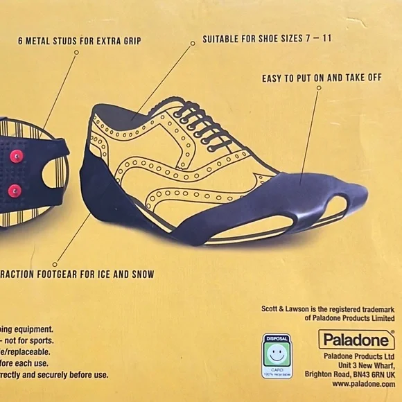 Scott & Lawson/Gentlemen‘s Outfitters-ice & snow traction slip ons-fits sz 7-11 - Picture 8 of 11